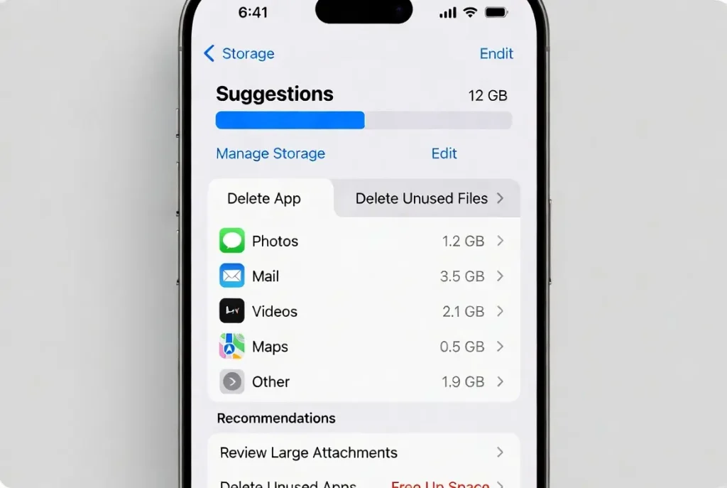 iPhone storage optimization freeing space for better performance