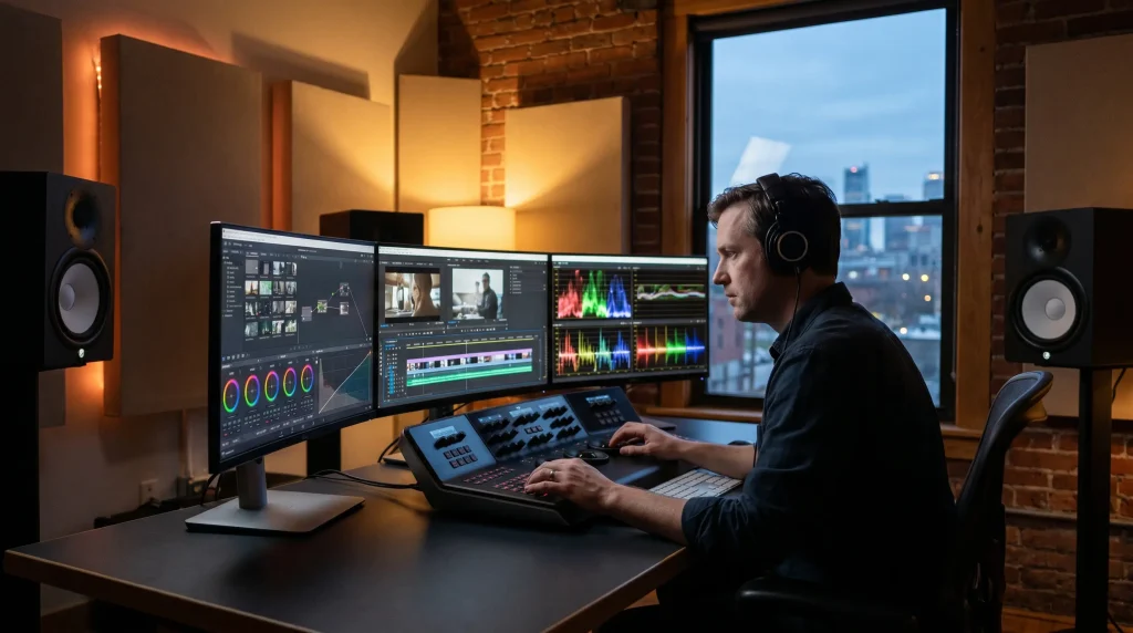 Professional video editing workflow for content creators and marketers.