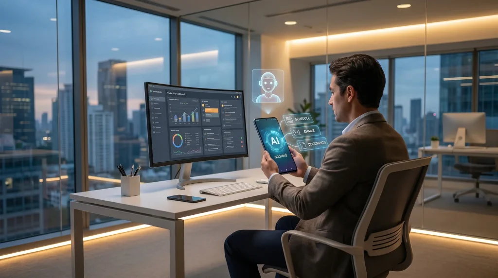 AI productivity apps helping users manage tasks and improve efficiency on Android