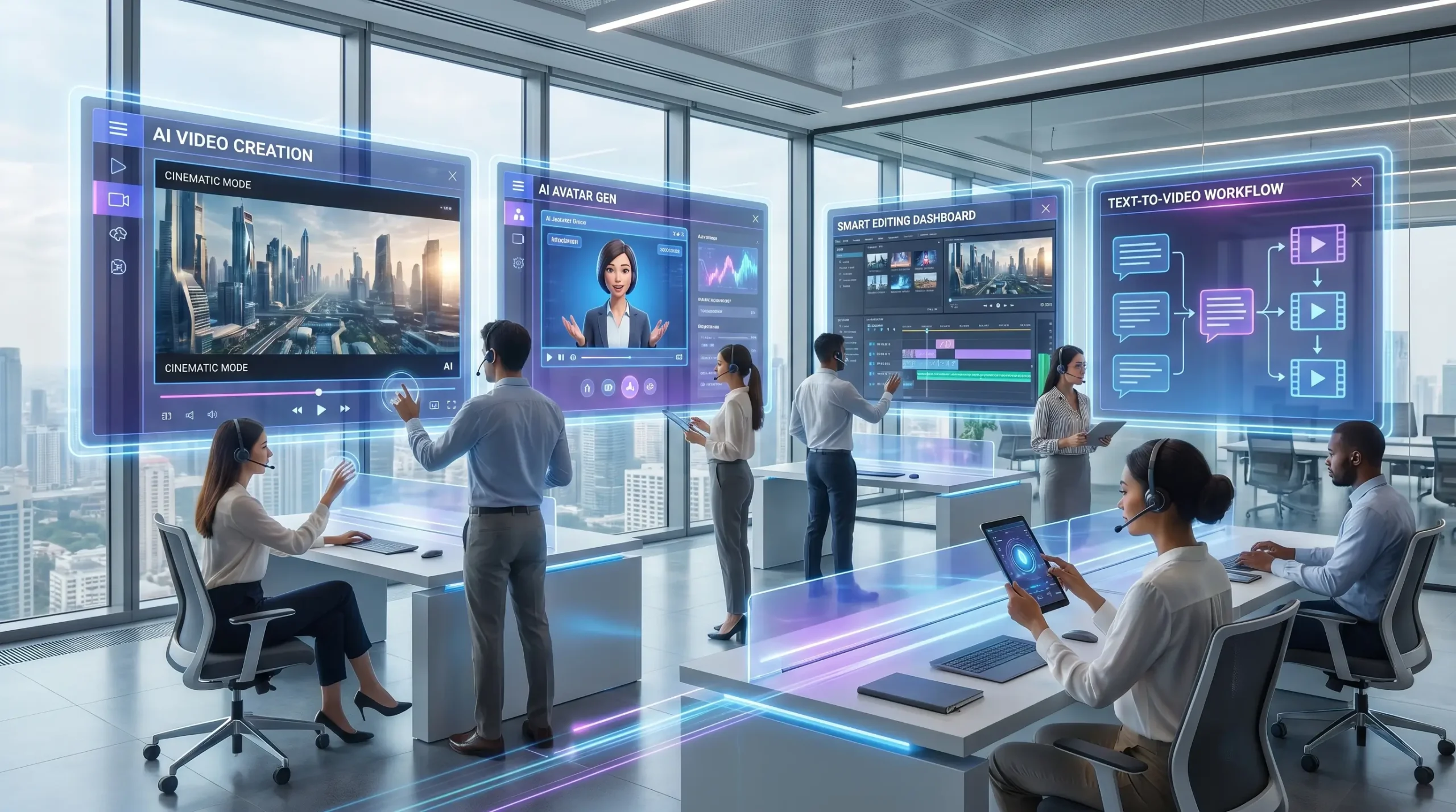 AI Video Tools Comparison 2026 featuring Sora AI, Runway AI, Kling AI, HeyGen, Synthesia, Pika AI, and InVideo AI