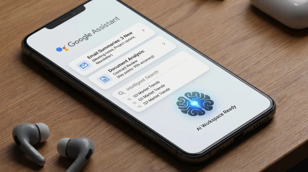 Google Gemini AI assistant helping Android users with productivity and search