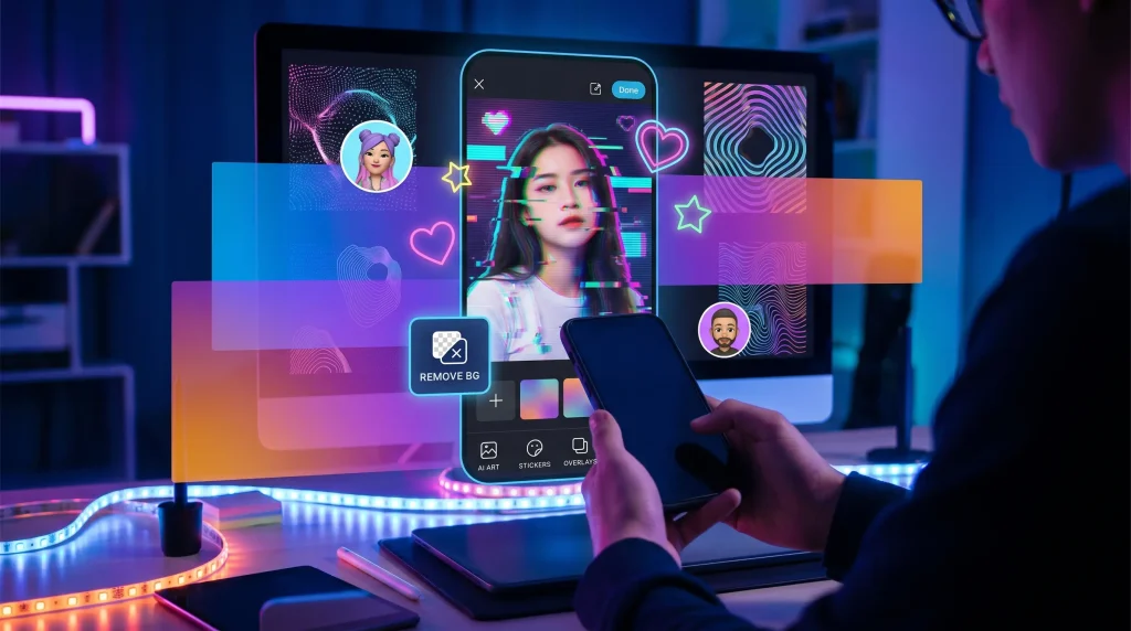 Creative photo editing effects and AI tools for Android users.